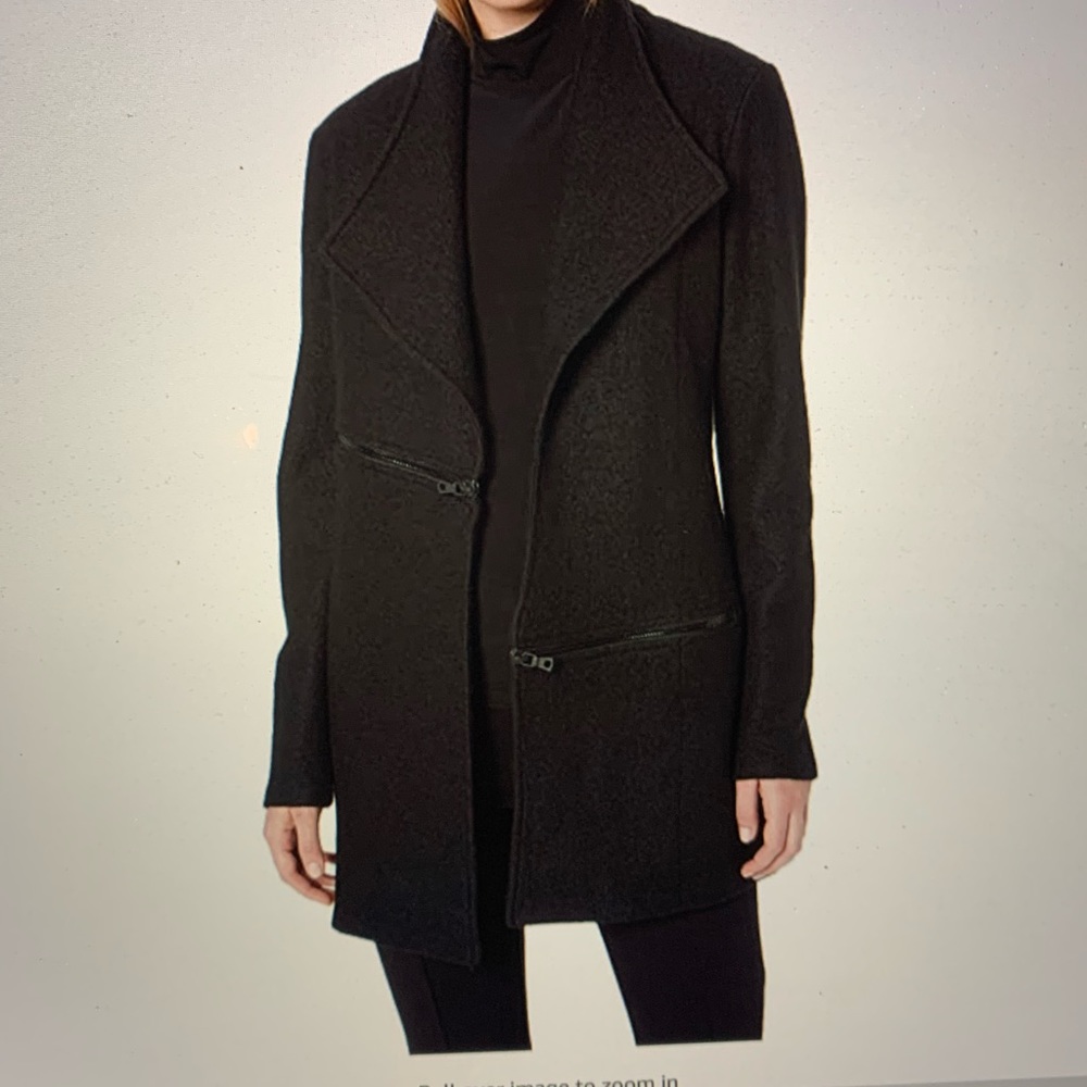 NWT Anne Klein open front boiled wool jacket